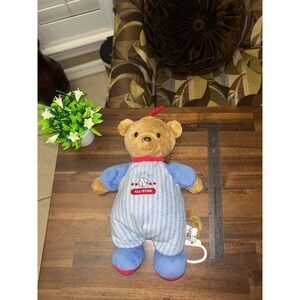 Carters Little ALL-STAR Musical Crib Pull Down Baseball Bear 14" Plush Stuffed